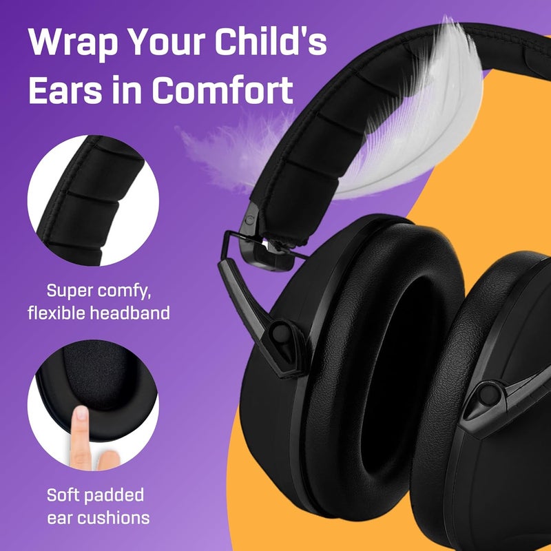 Vanderfields Hearing Protection Ear Muffs - Over 33 dB (2K Hz) Broad Noise Cancelling Sound Reduction Earmuffs for Kids 3-12 - Image 4